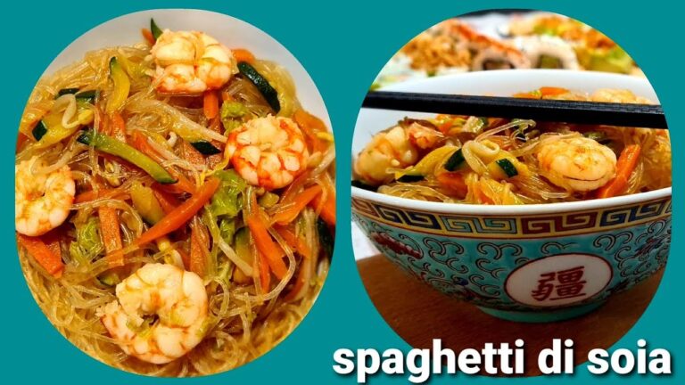 Spaghetti di soia con gamberi e verdure ricetta originale